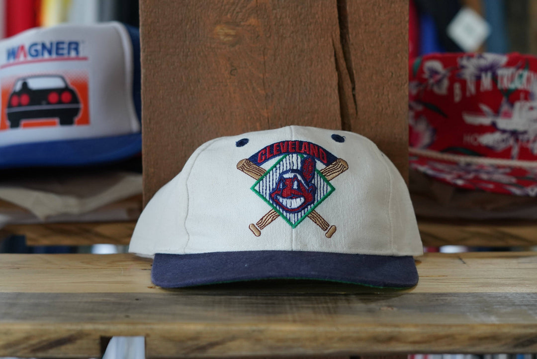 90s Snapback Hat Cleveland Indians - West Block Vintage
