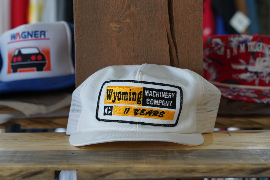 Rare 80s Wyoming Cat Machinery Company Trucker - West Block Vintage
