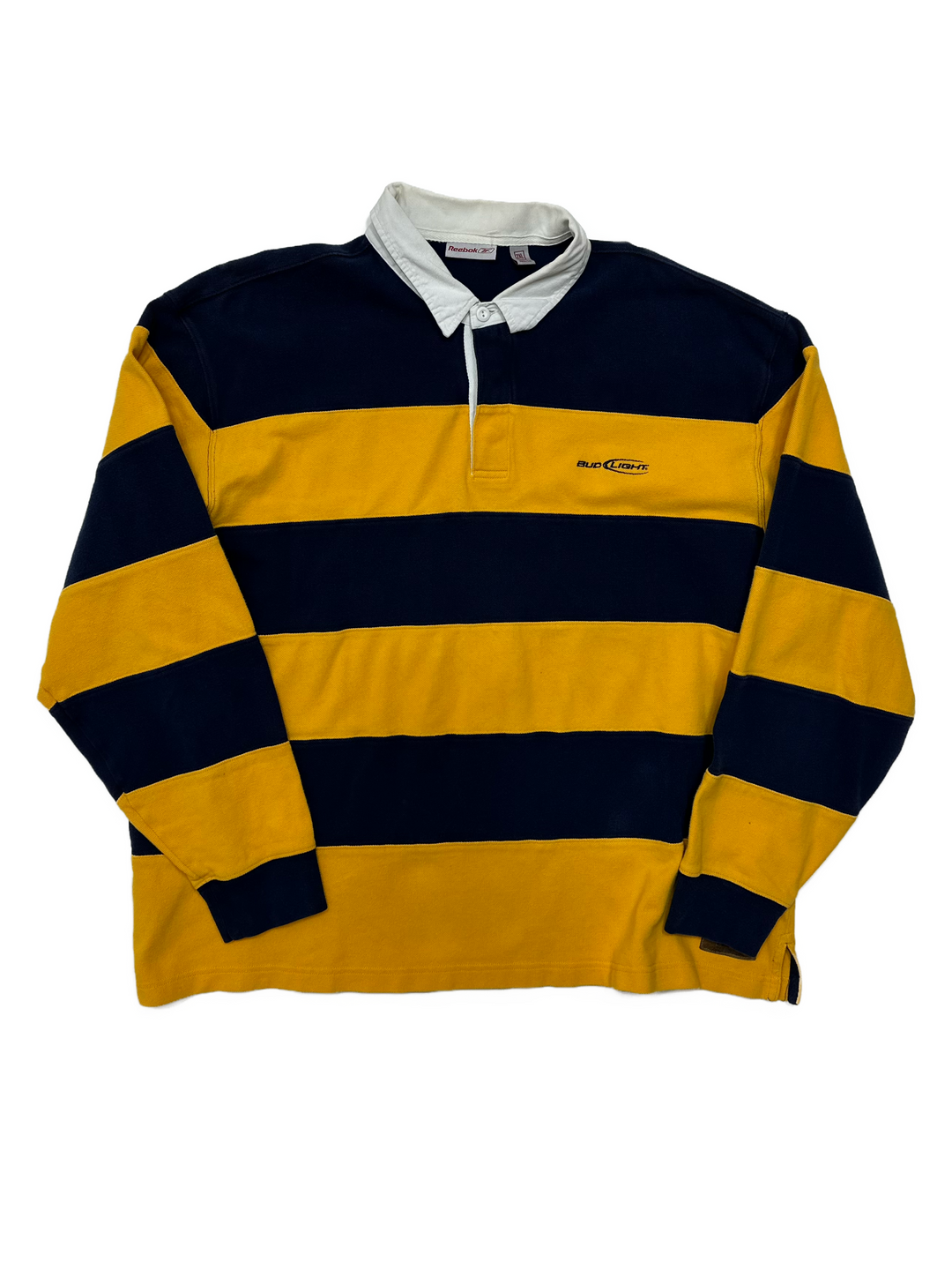 00s Fashion Bud light Striped Rugby Polo - West Block Vintage
