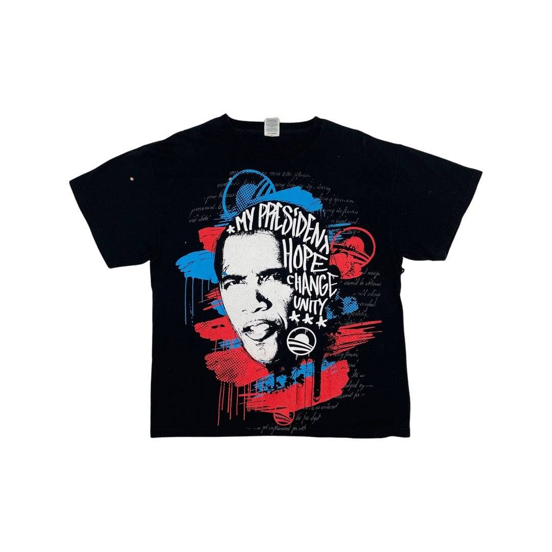 00s Obama Rap Tee All Over Print - West Block Vintage