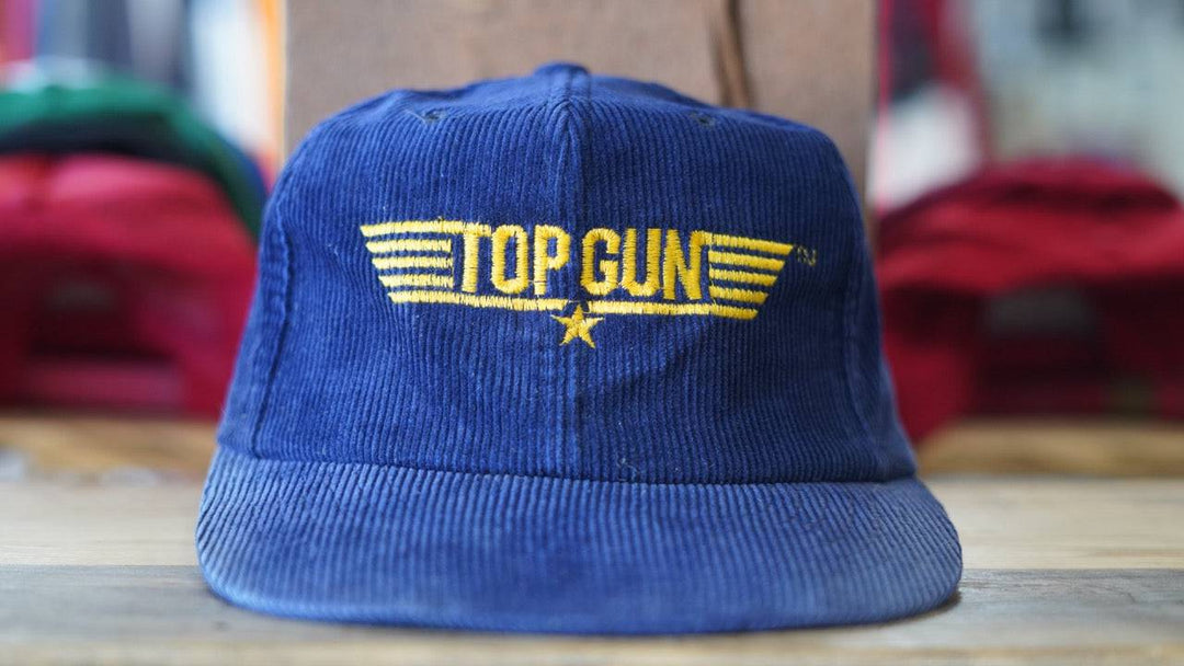 1980s Corduroy Hat - Top Gun Promo Snapback Hat - West Block Vintage