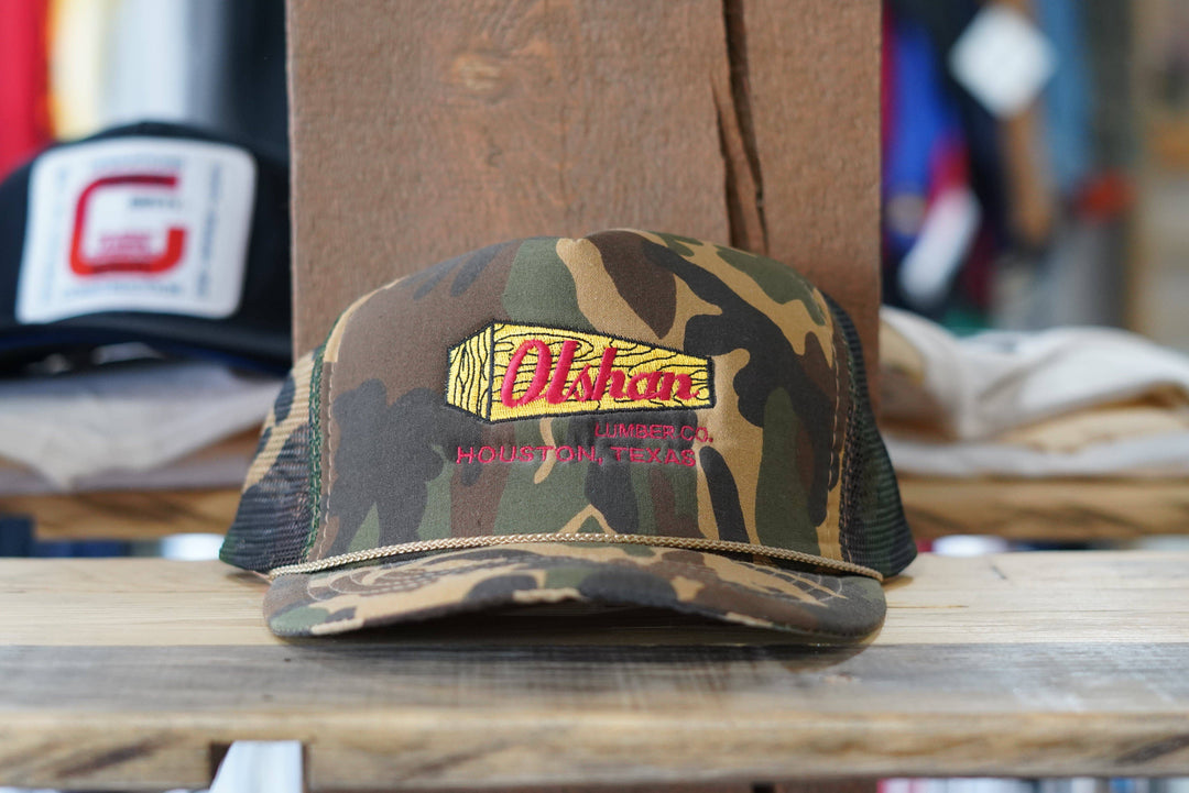 90s Olshan Logging Camo Trucker Hat - West Block Vintage