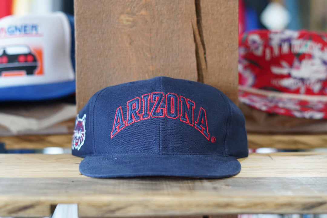 90s Snapback Hat - Arizona Wildcats Arch Logo - West Block Vintage