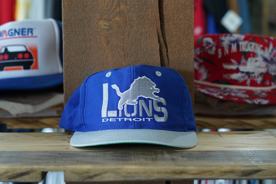 Detroit Lions Vintage Snapback Hat Two Tone Team NFL Football - West Block Vintage
