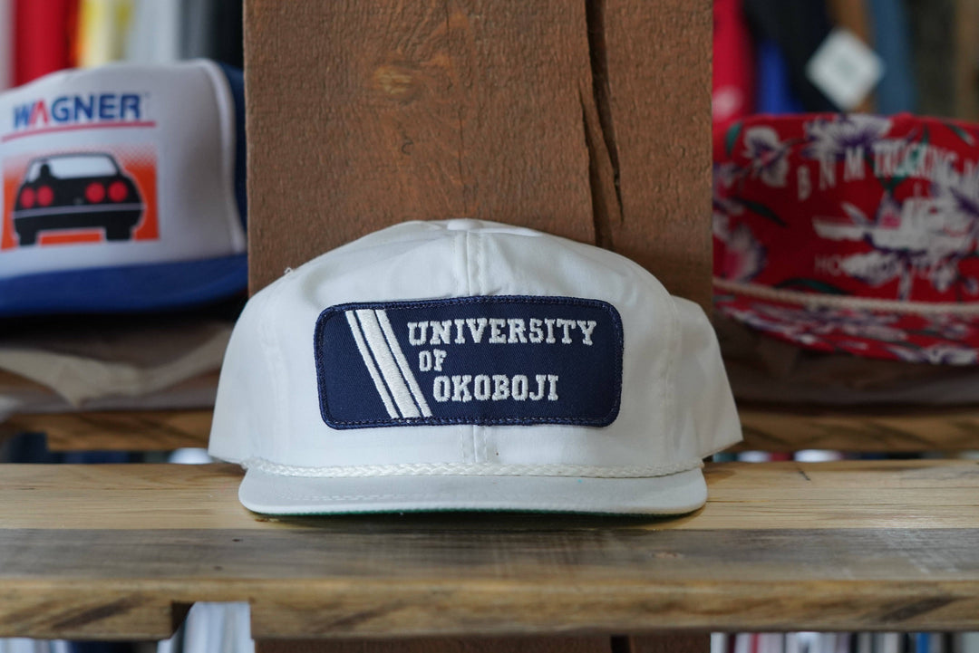 Vintage University of Okoboji Patch Rope Strap Hat Cap K-Products - West Block Vintage