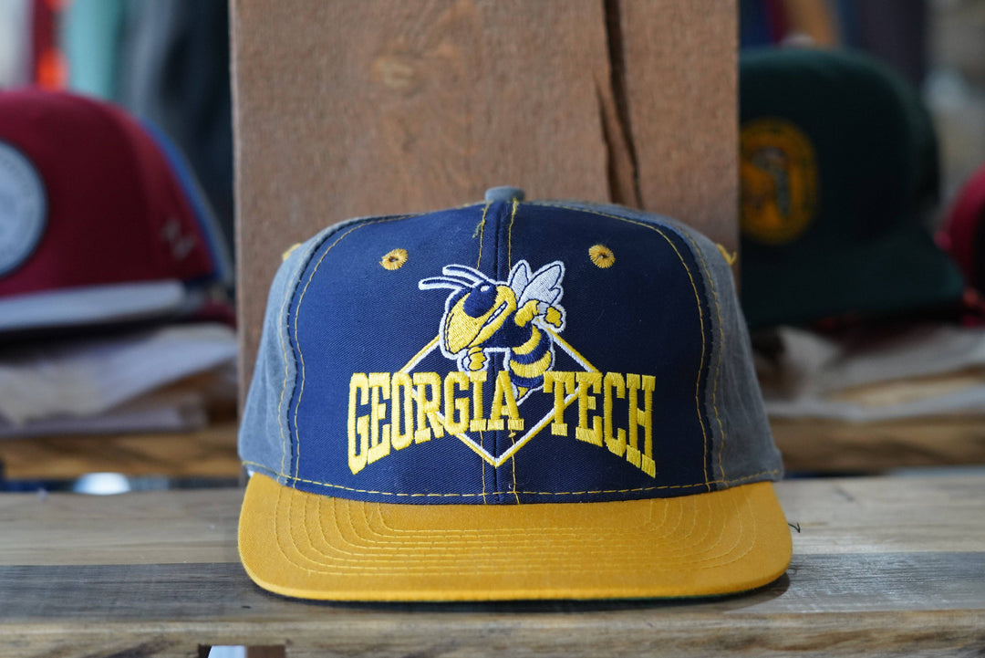 90s Dead-stock Georgia Tech Color Block Snapback - West Block Vintage
