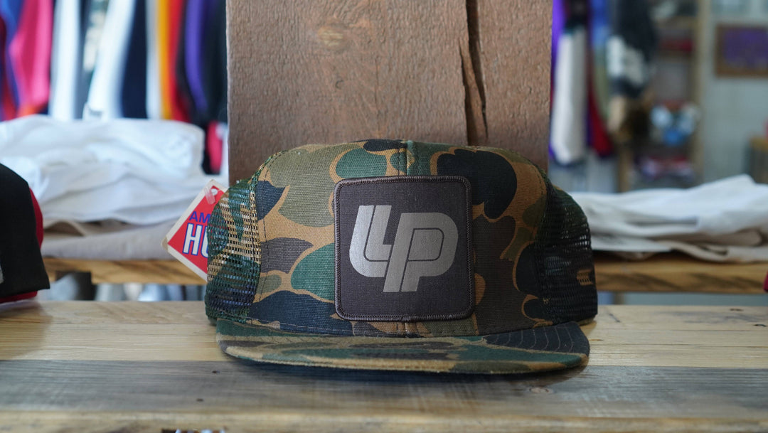 90s LP Camo DS Trucker Snapback Hat - West Block Vintage