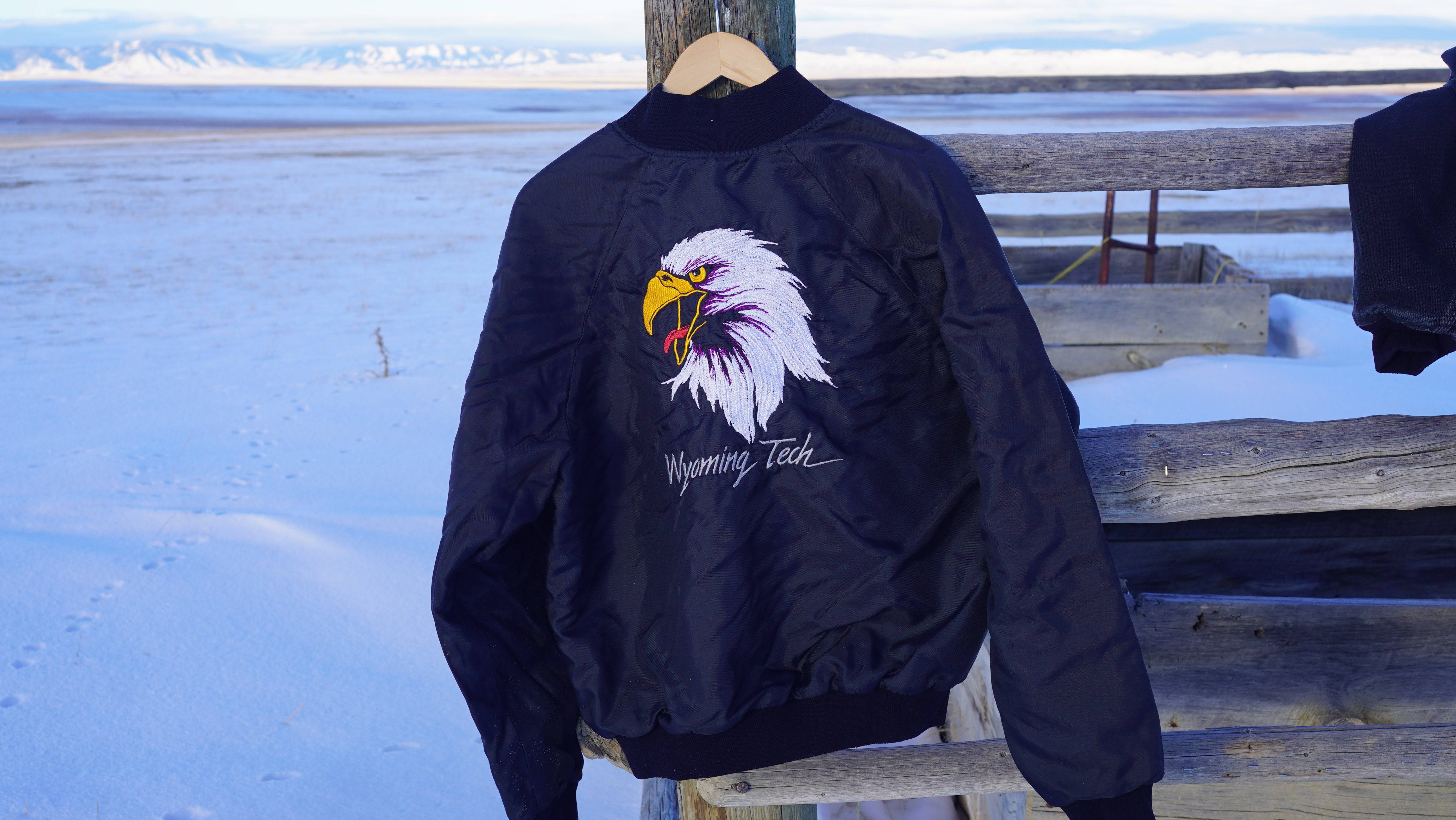 90s Wyoming Tech Satin Bomber Jacket - West Block Vintage