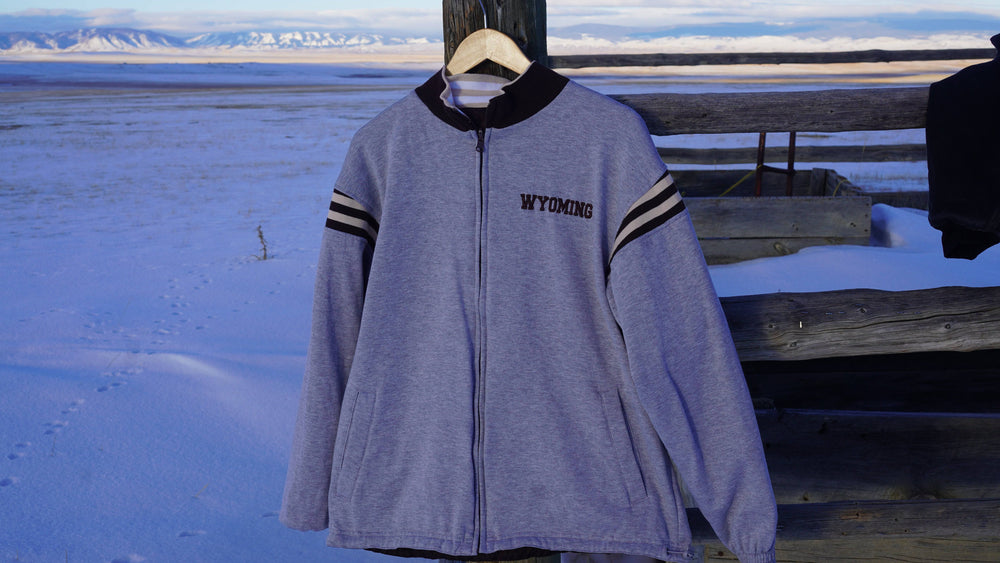 Y2K 00s Wyoming Cowboys Reversible Jacket Grey/Brown - West Block Vintage