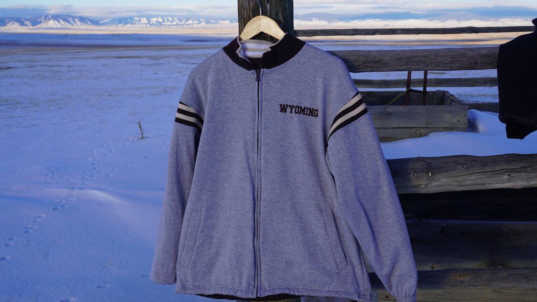 Y2K 00s Wyoming Cowboys Reversible Jacket Grey/Brown - West Block Vintage