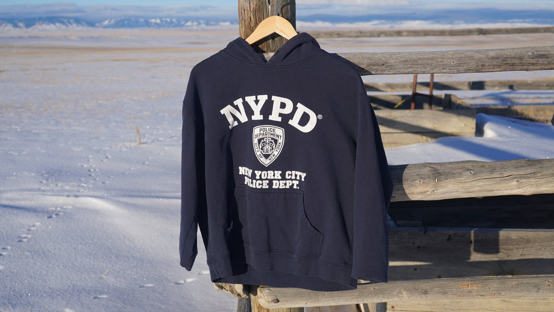 Y2K 00s NYPD Sweatshirt Hoodie - West Block Vintage