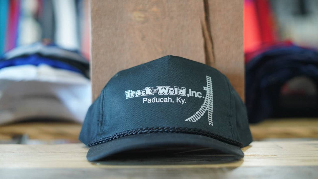 90s Vintage Trucker Rope Hat- Track World Inc Snapback - West Block Vintage