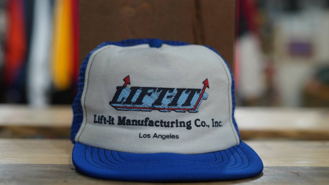 1980s Vintage Mesh Trucker Hat- Lift It Manufacturing Snapback - West Block Vintage