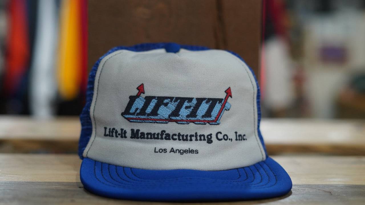 1980s Vintage Mesh Trucker Hat- Lift It Manufacturing Snapback - West Block Vintage