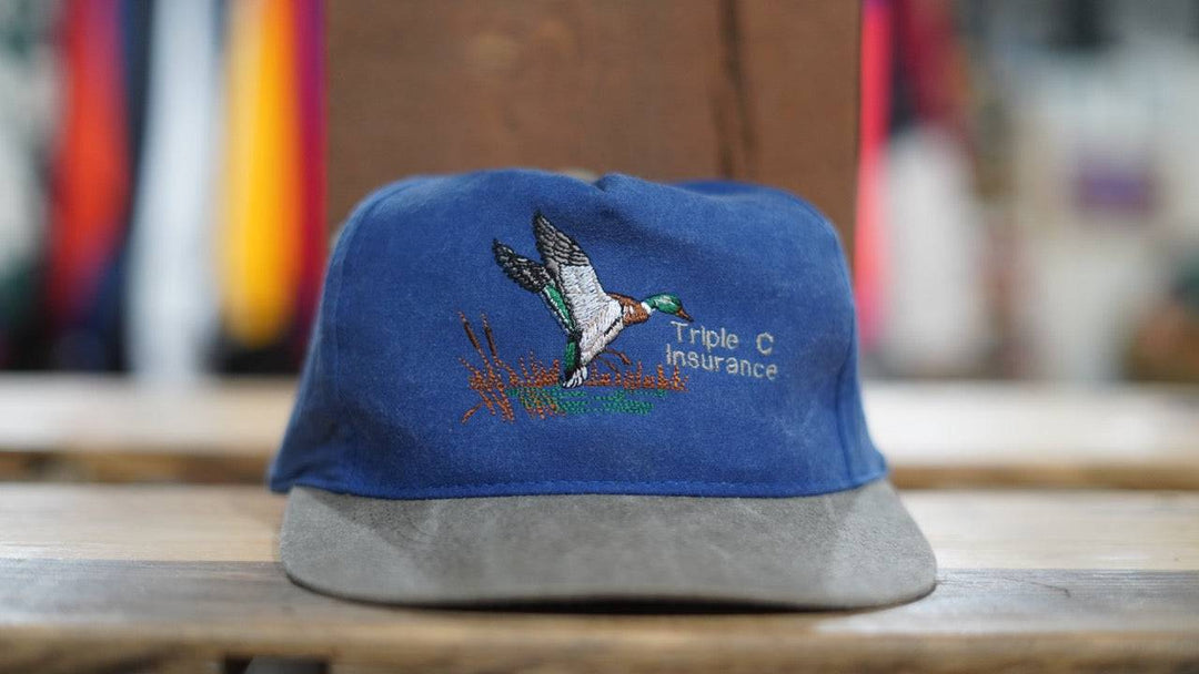 1990s Vintage Trucker Rope Hat - Duck Embroidered Triple C Insurance Snapback Hat - West Block Vintage