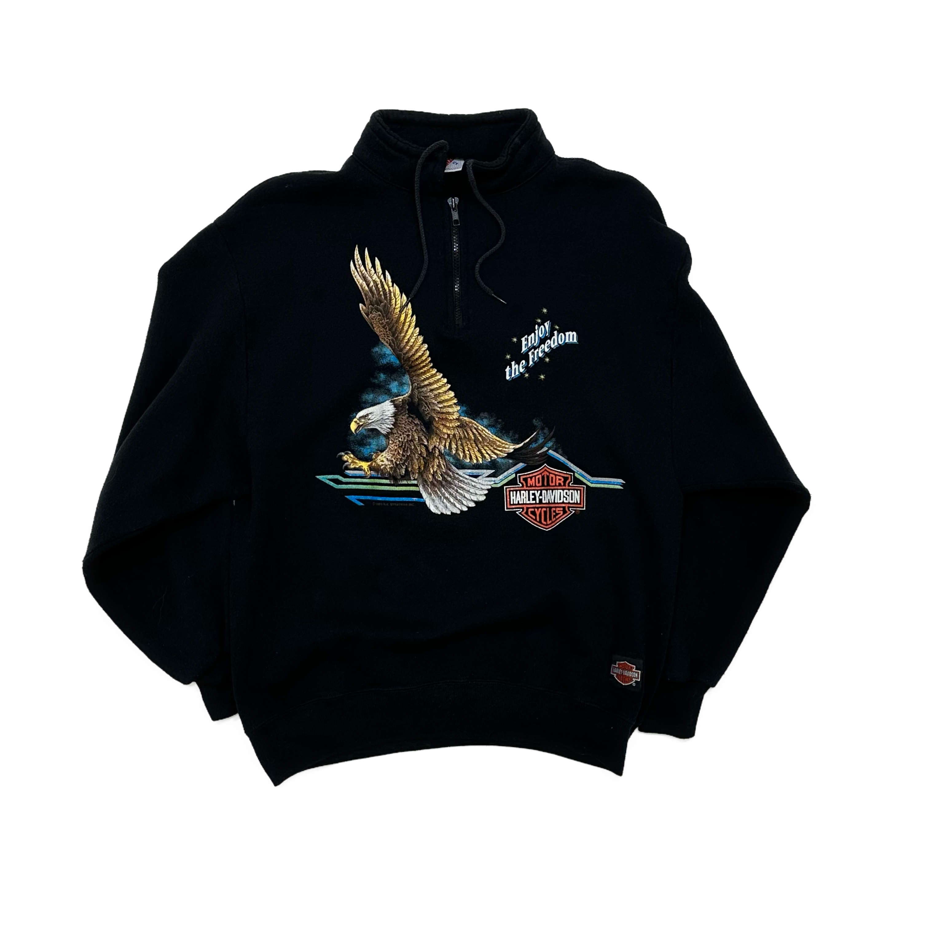 80s Harley Davidson Quarter Zip Sweatshirt - West Block Vintage