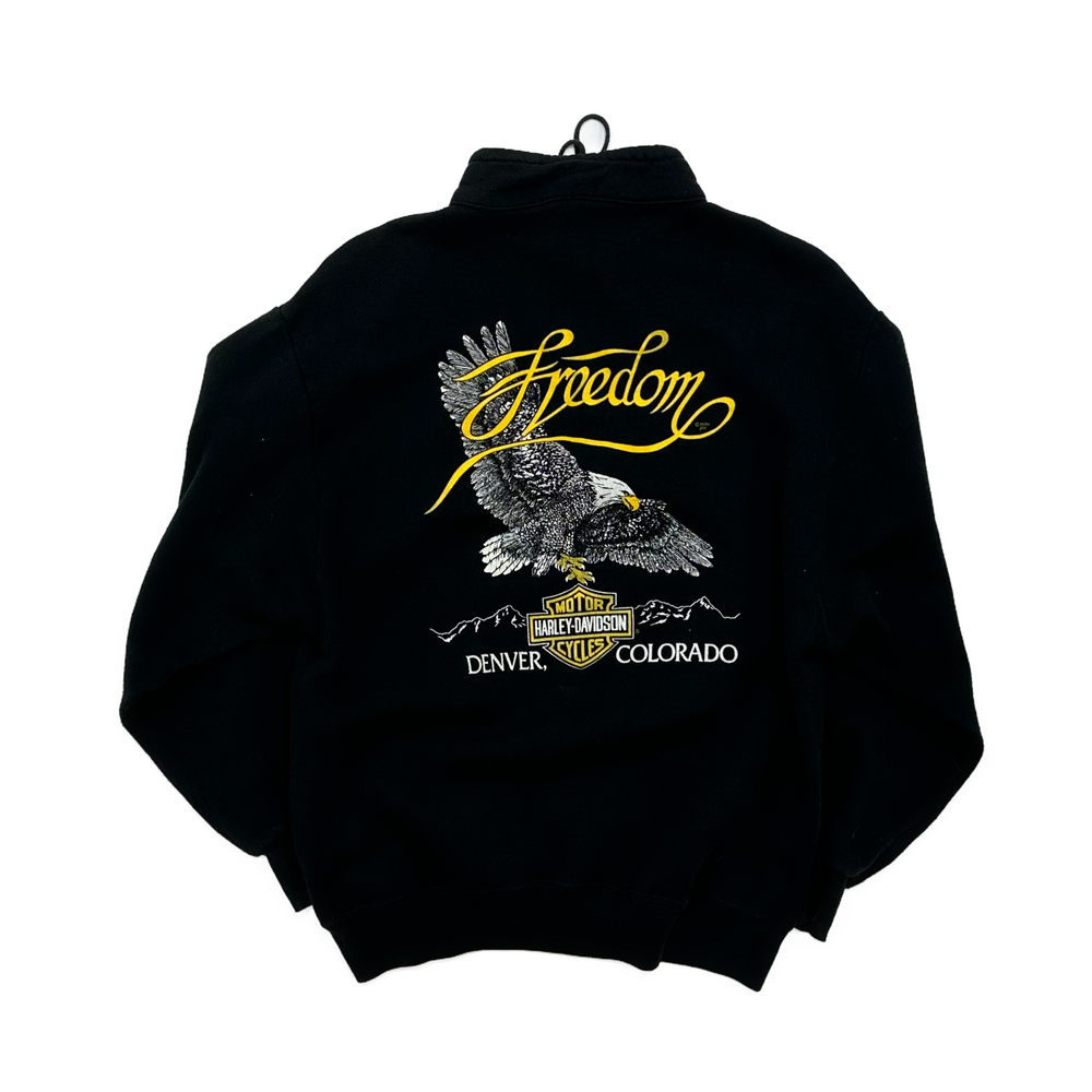80s Harley Davidson Quarter Zip Sweatshirt - West Block Vintage