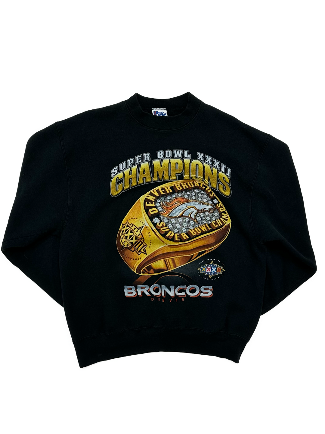 90s Crewneck Sweatshirt- Broncos Championship Ring - West Block Vintage