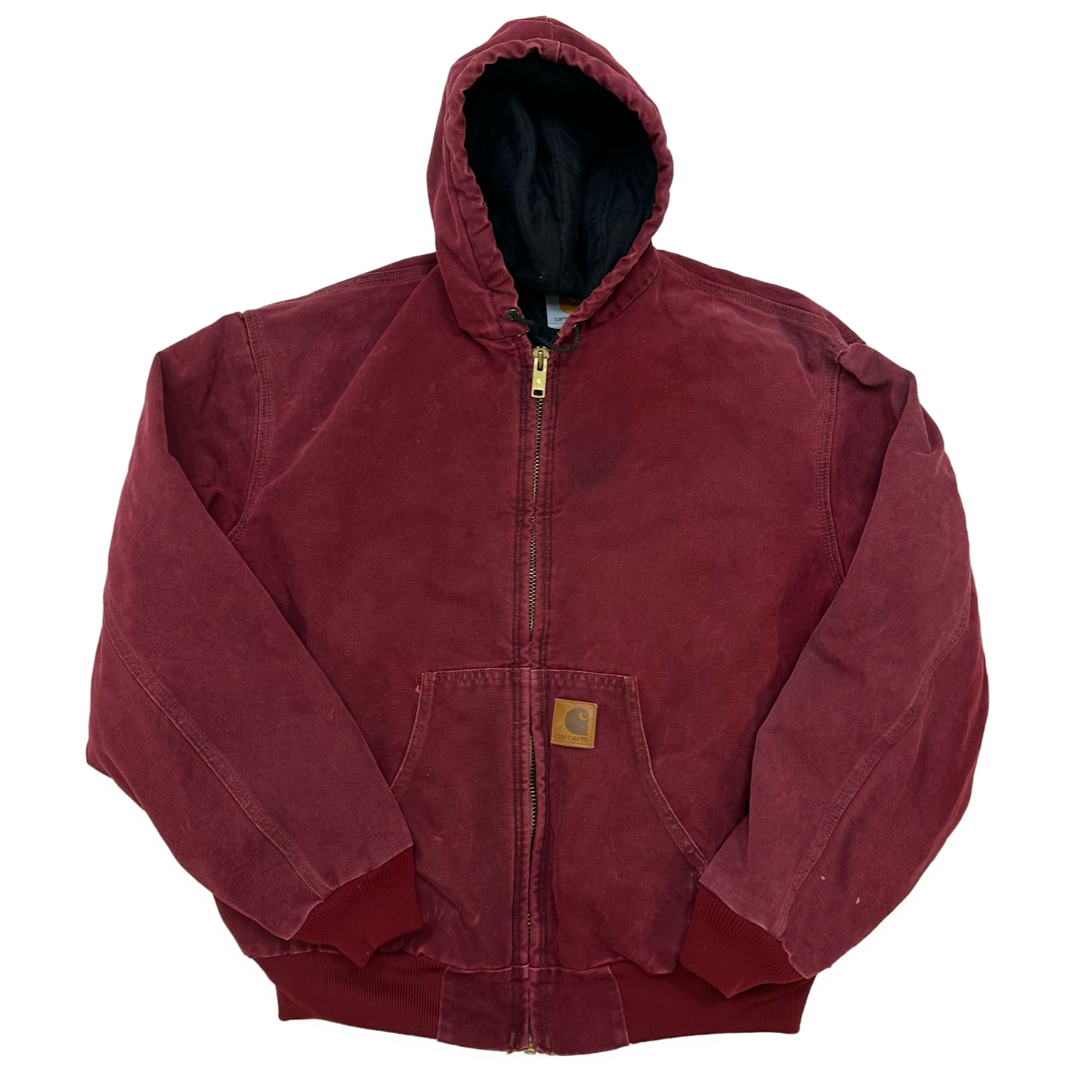 Vintage 90s Maroon Carhartt Hooded Jacket - West Block Vintage