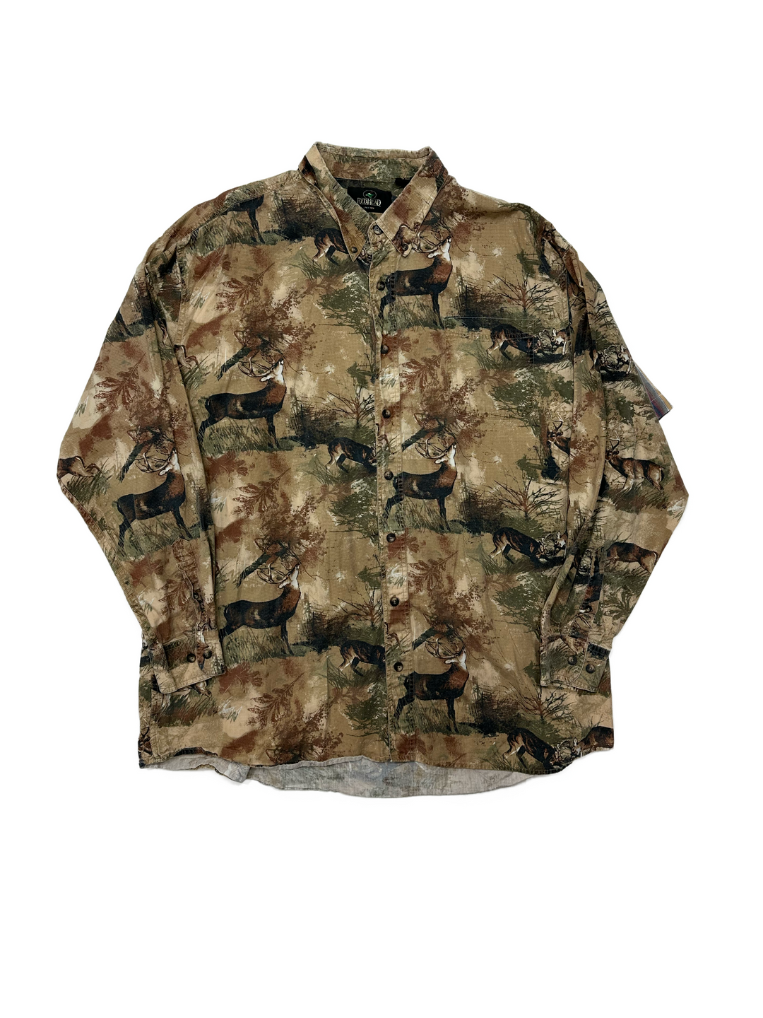 90s red Head Deer Button Up - West Block Vintage