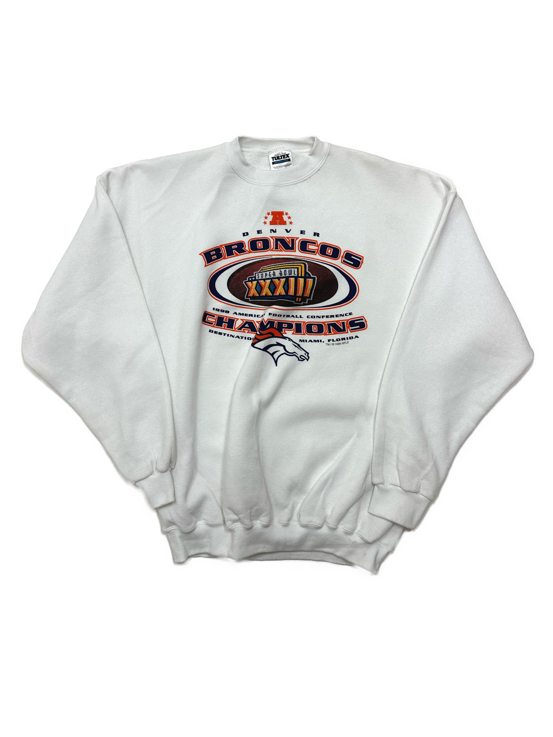 99' Denver Broncos Champ Crewneck Sweatshirt - West Block Vintage