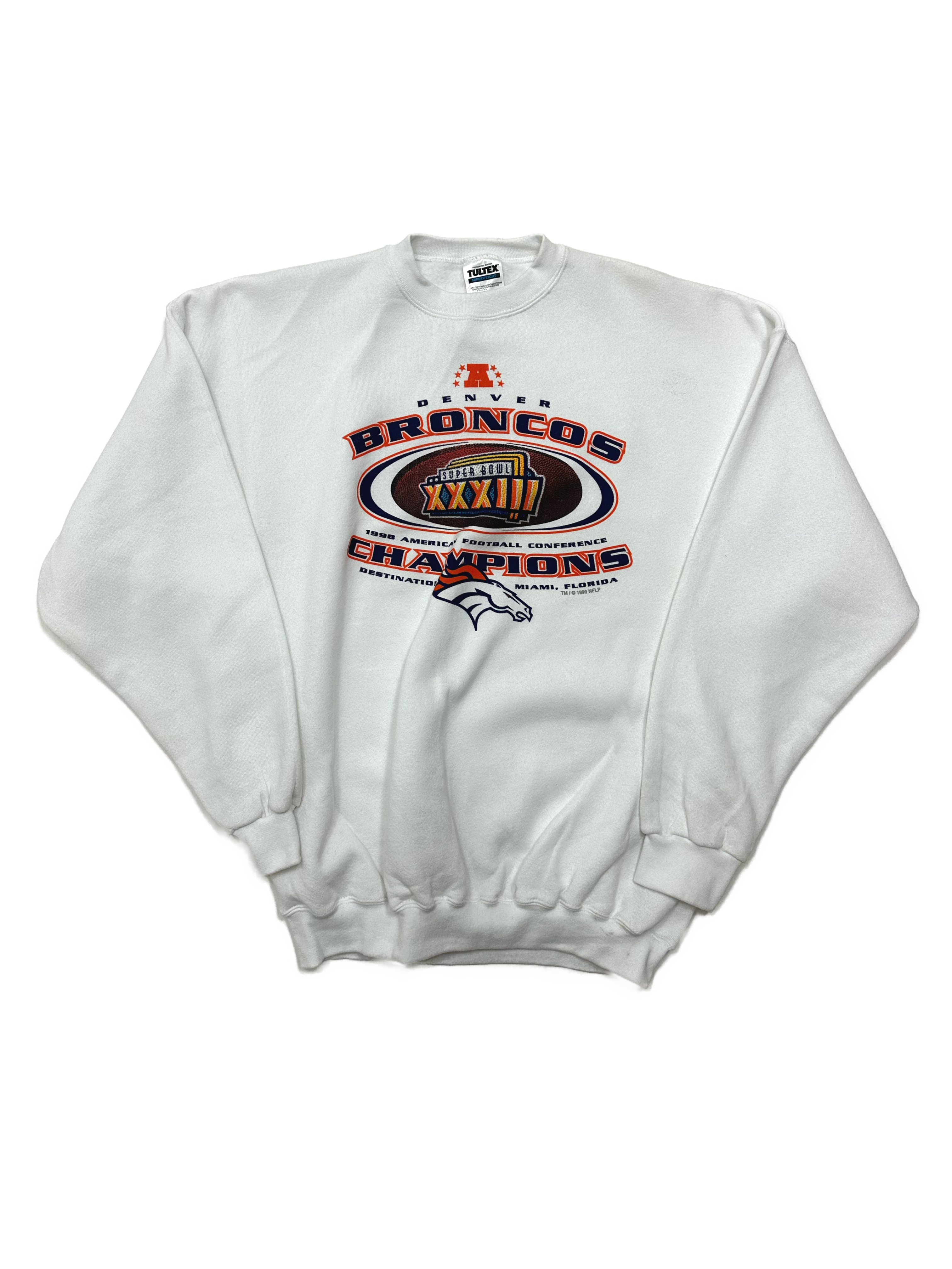99' Denver Broncos Champ Crewneck Sweatshirt - West Block Vintage