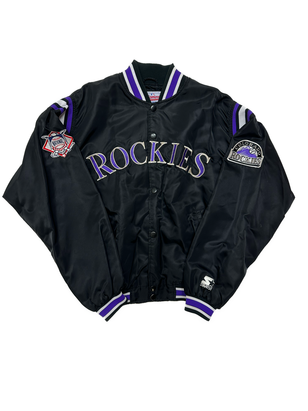 90s Starter Satin Jacket Colorado Rockies Jacket - West Block Vintage