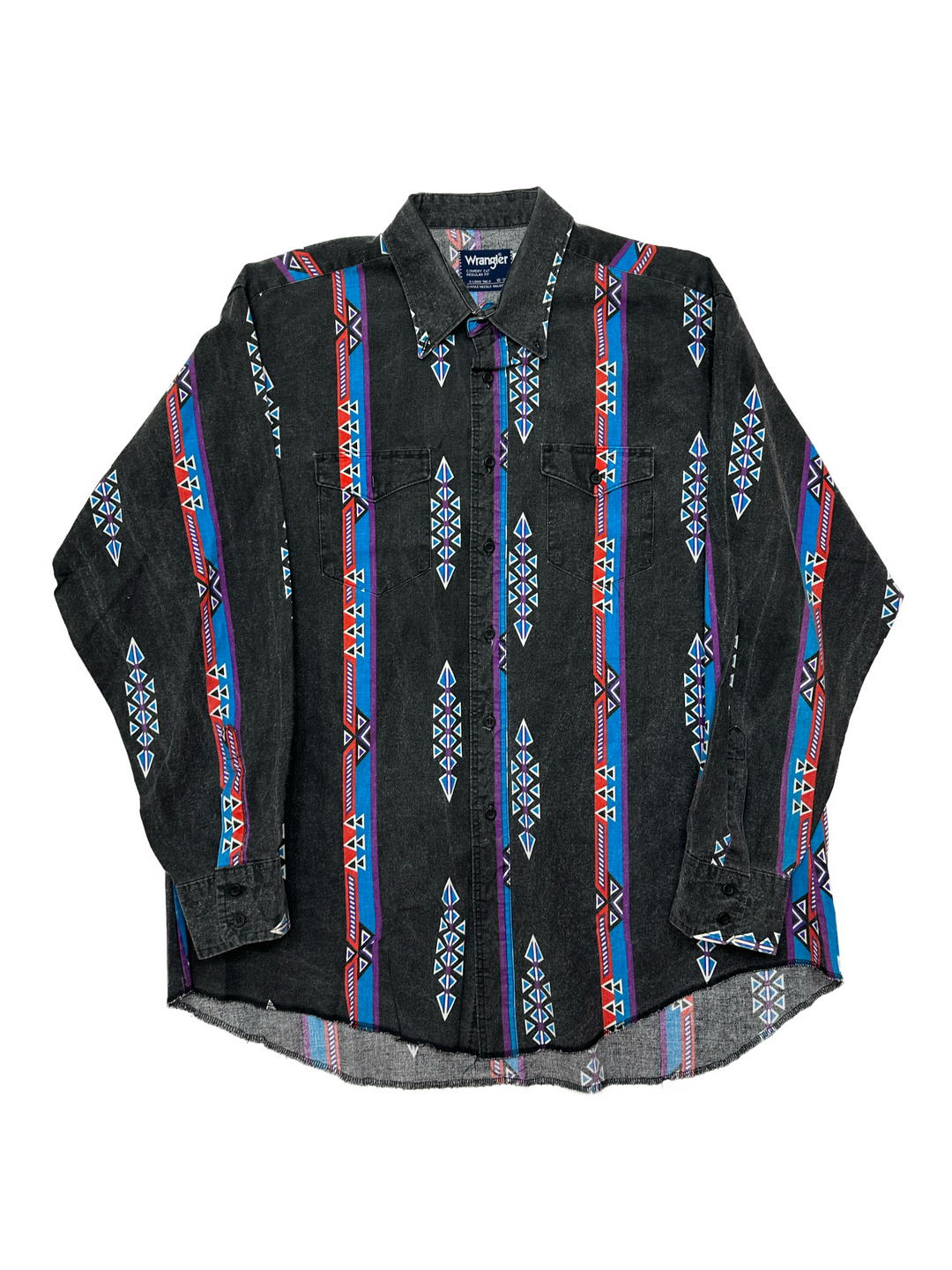 VTG Wrangler Brushpopper Striped Black Aztec - West Block Vintage
