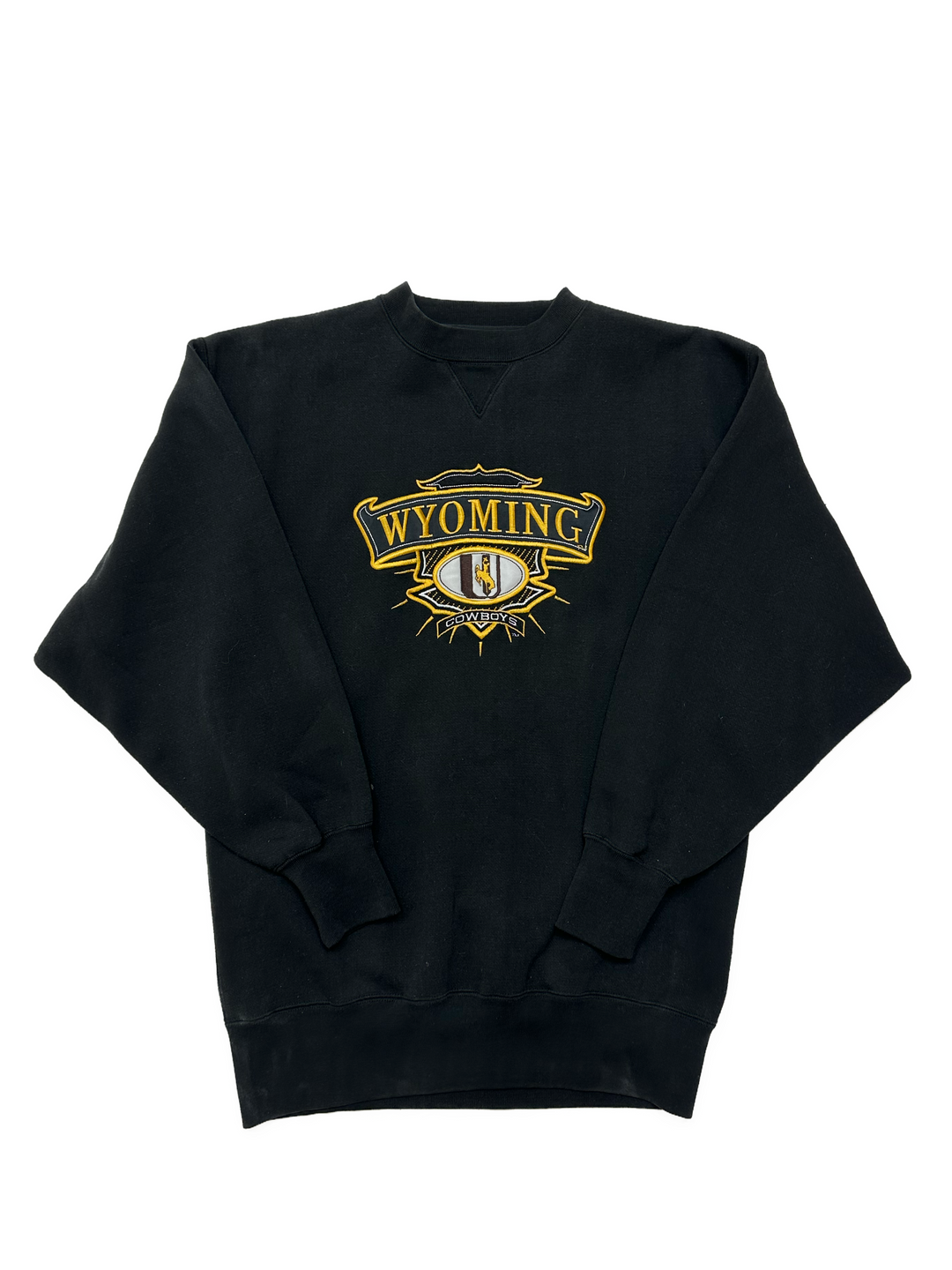 90s Wyoming Cowboys Embroidered Crewneck Sweatshirt - West Block Vintage