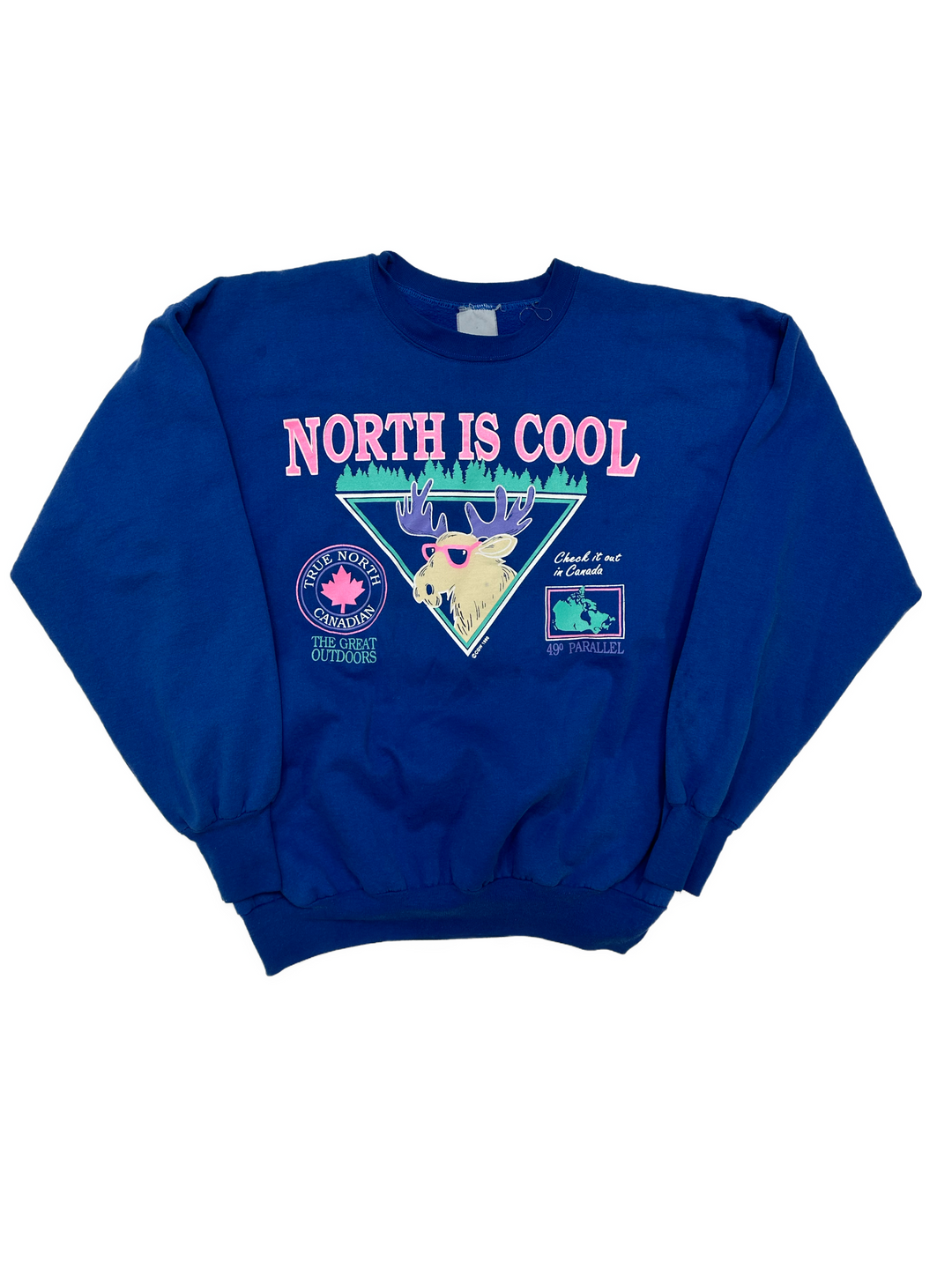 90s Crewneck Sweatshirt - North Is Cool Winter - West Block Vintage