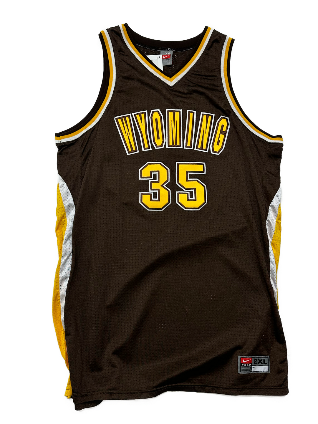 00s Nike Wyoming Cowboys Baksetball Jersey #35 Harrison - West Block Vintage