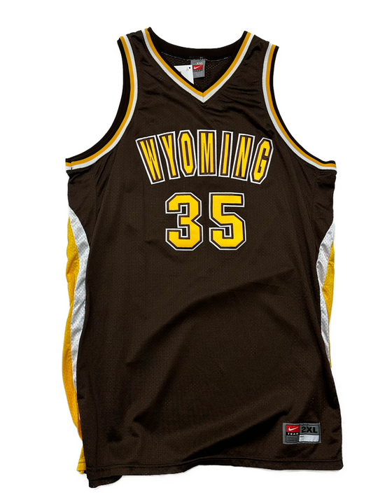 00s Nike Wyoming Cowboys Baksetball Jersey #35 Harrison - West Block Vintage
