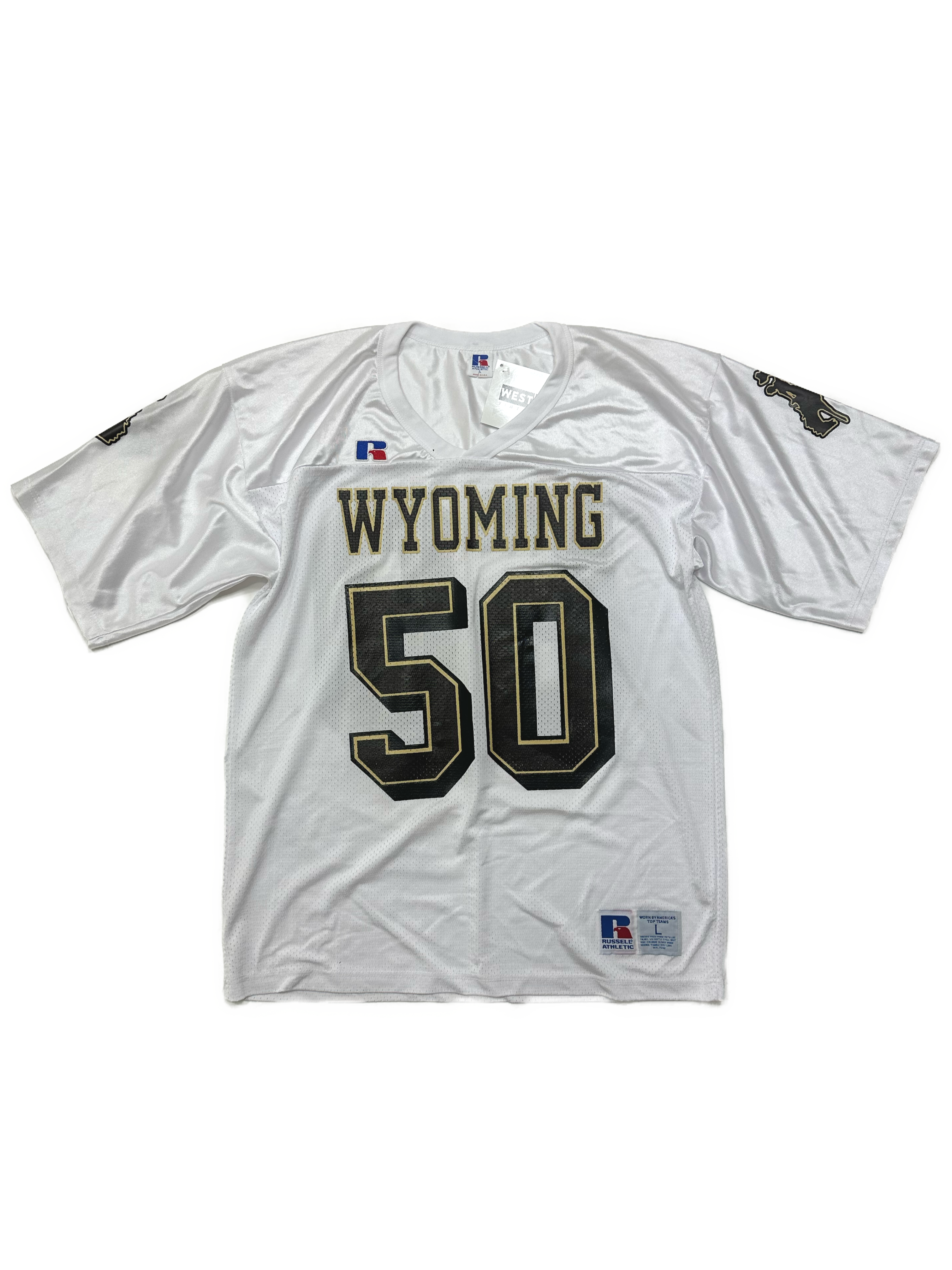 90s Russel Wyoming Cowboys Jersey #50 - West Block Vintage