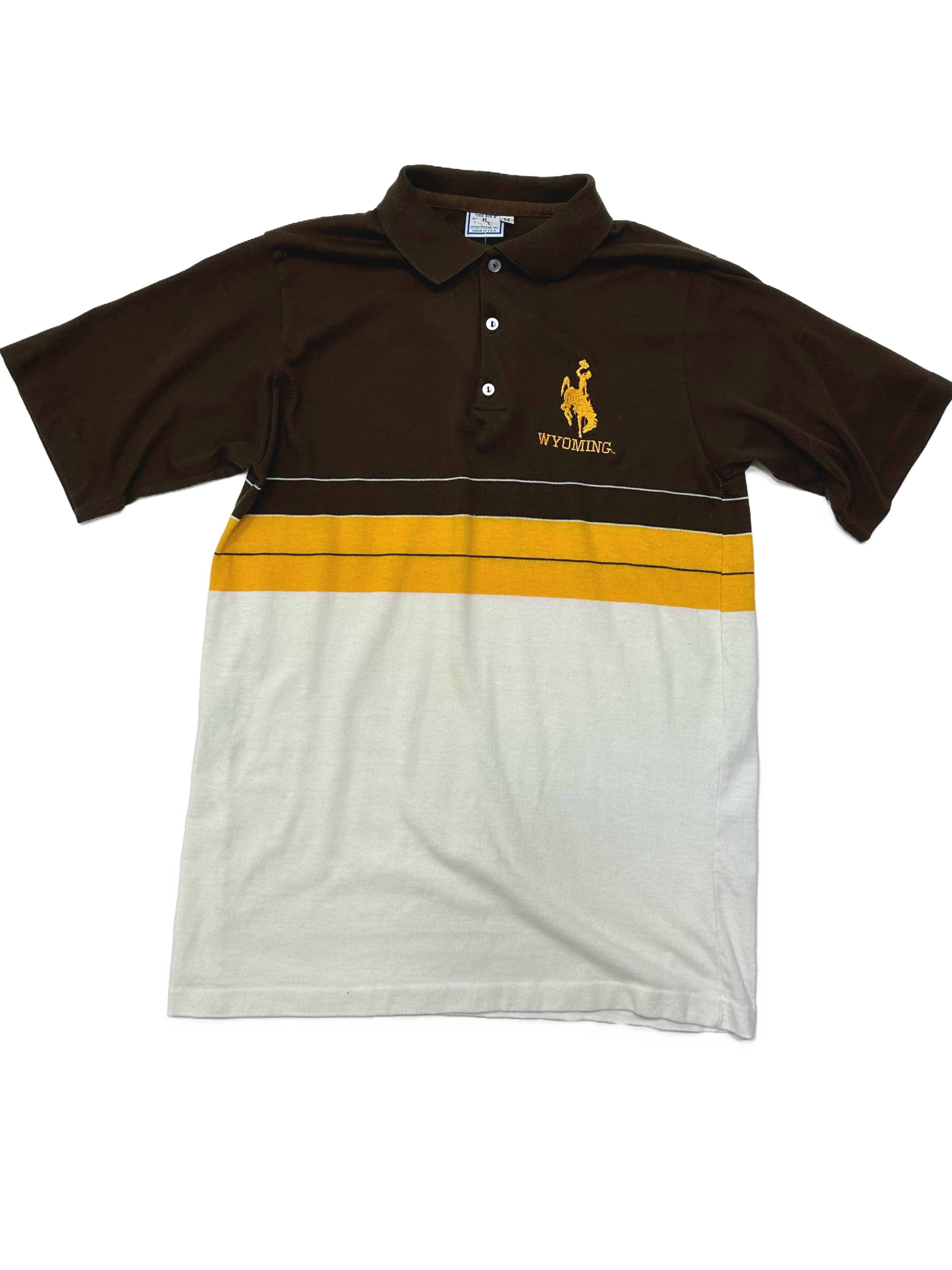 90s Wyoming Cowboys Cotton Polo - West Block Vintage