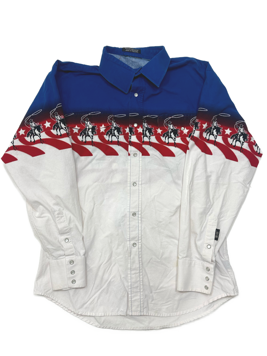 90s Fashion Bucking Thunder Tour Button Up Shirt - West Block Vintage