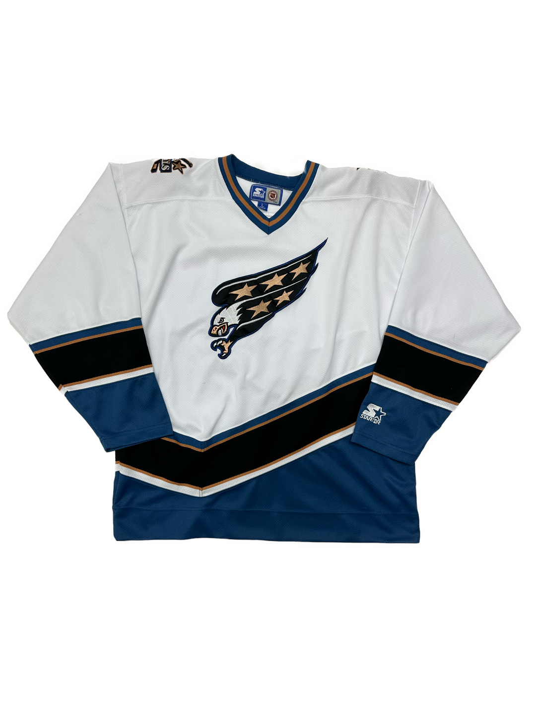 90s Starter Washington Capitals Jersey White Screaming Eagle - West Block Vintage