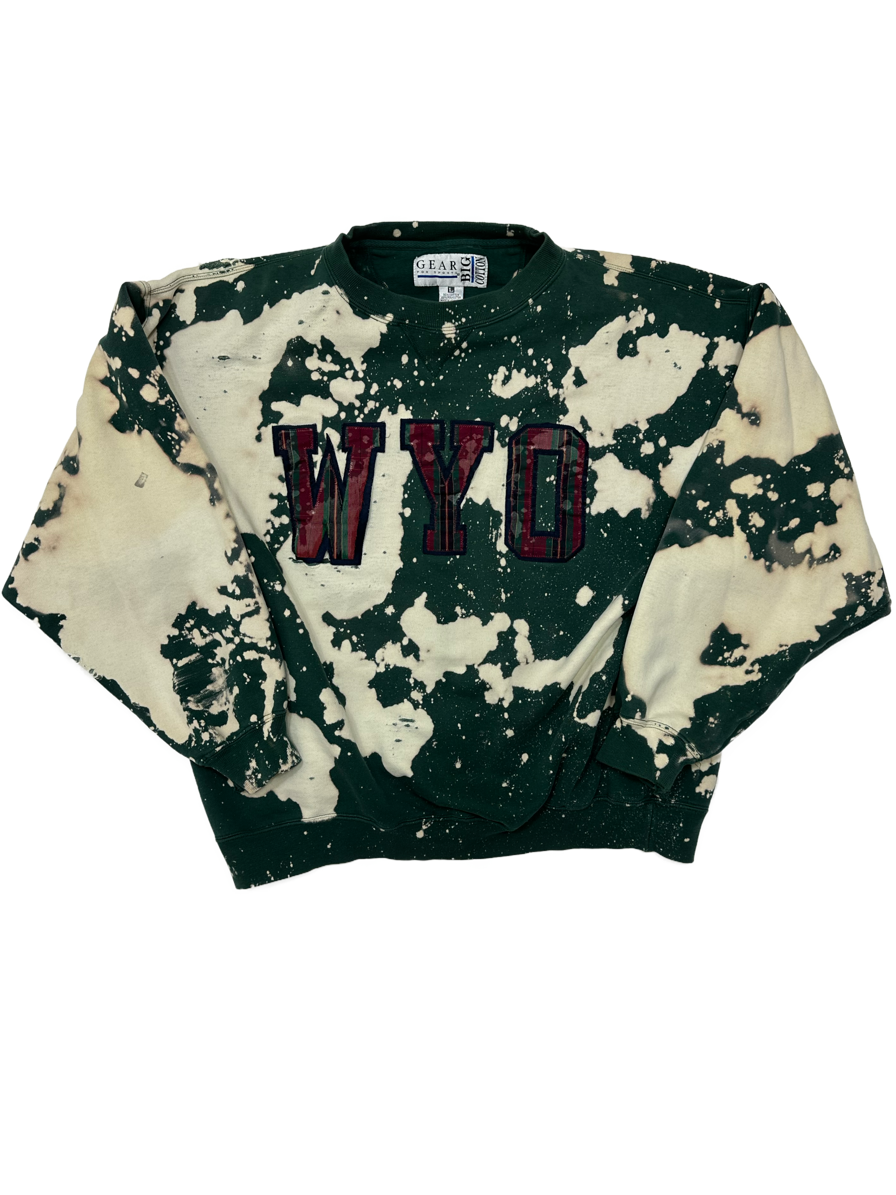 90s Wyoming Cowboys  Bleached Crewneck Sweatshirt - West Block Vintage