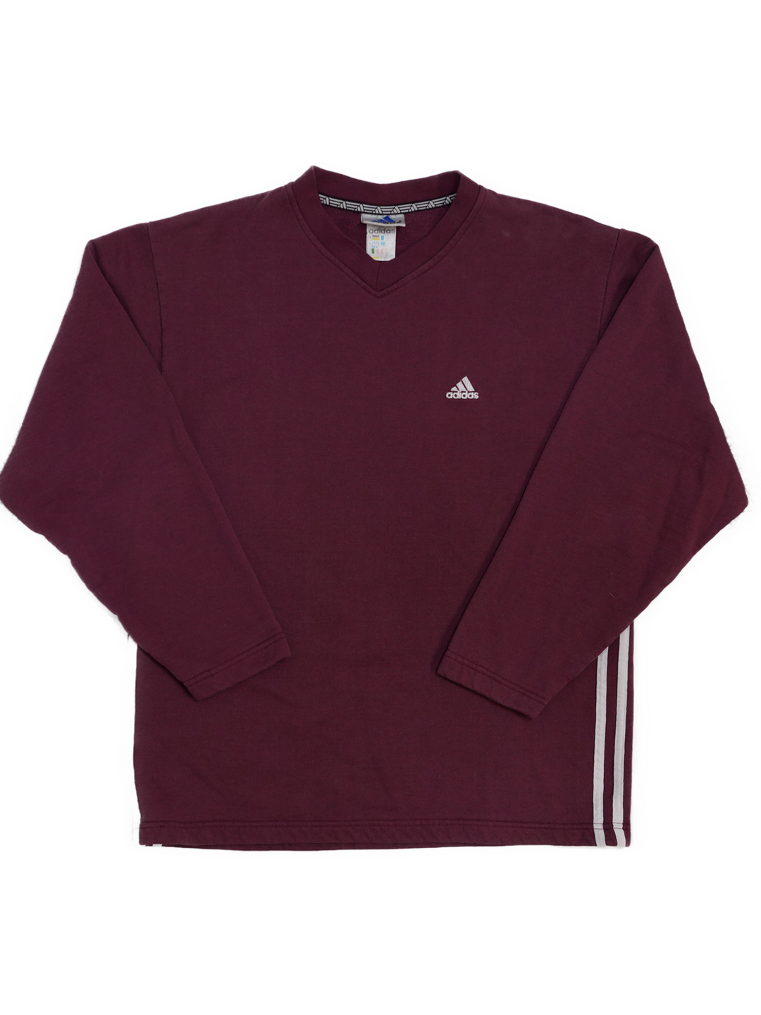 90s Adidas Heavy Weight V Neck Sweatshirt - West Block Vintage