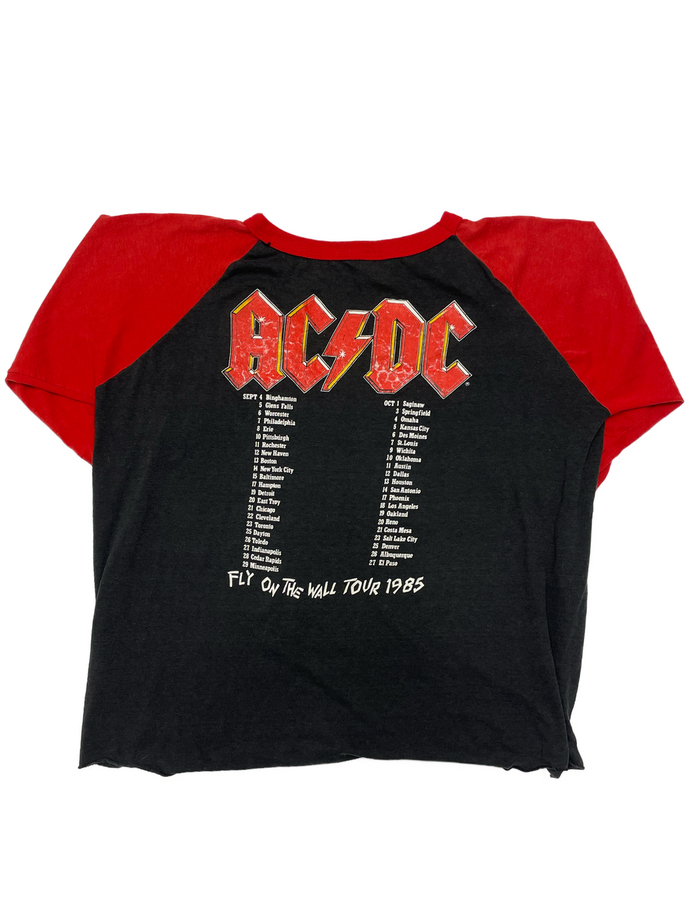 1985 ACDC Fly On The Wall Tour 3/4 Sleeve - West Block Vintage