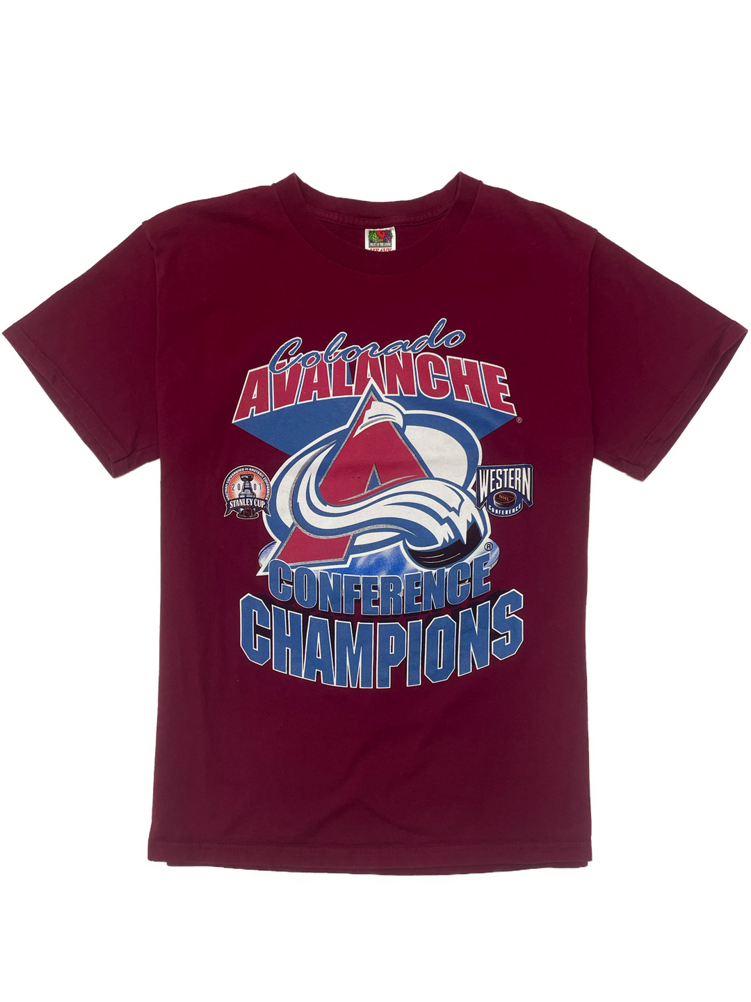 00s Colorado Avalanche 2001 Conference Champions Tee - West Block Vintage