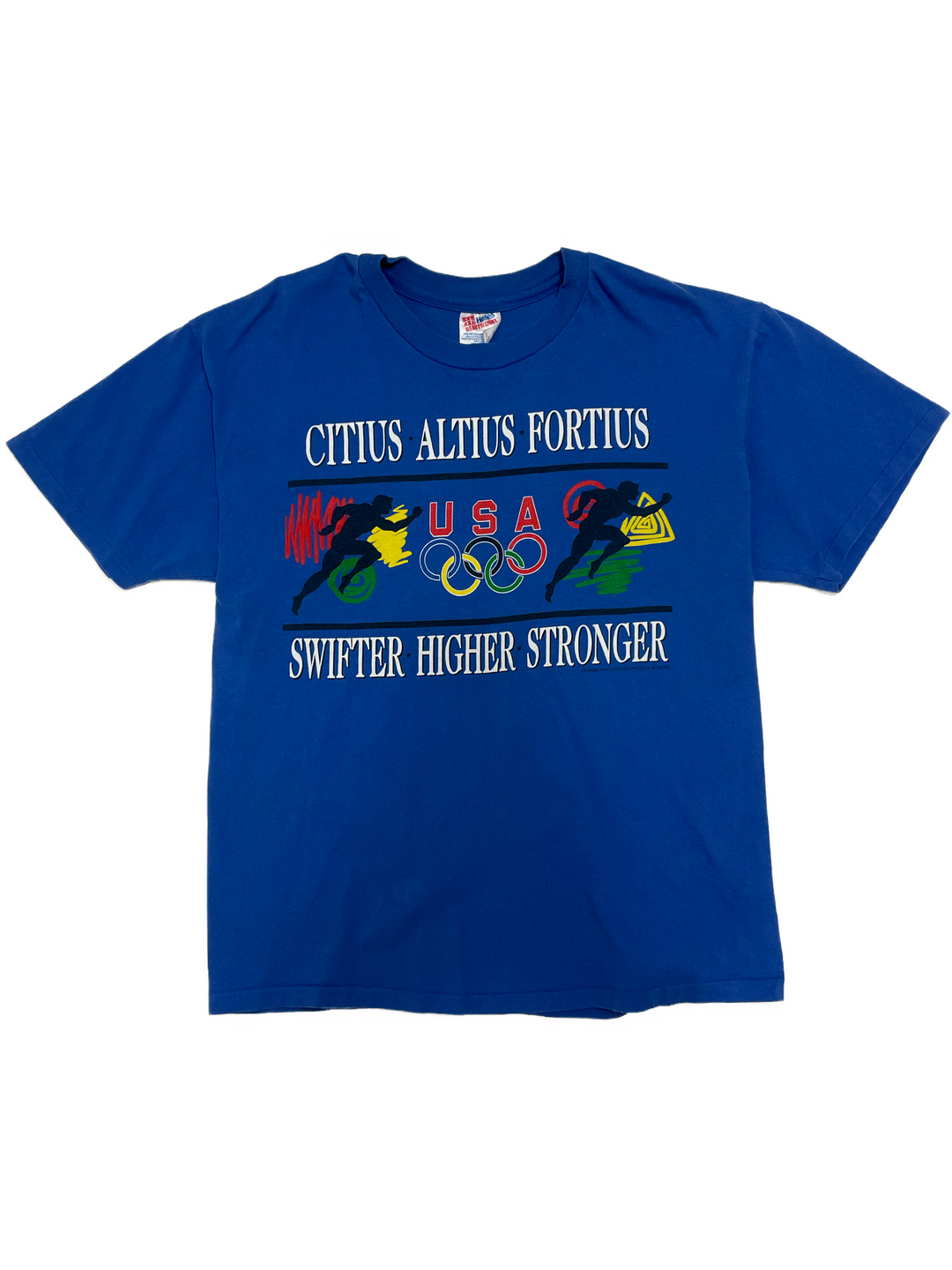 90s USA Olympics Swifter Faster Stronger Tee - West Block Vintage