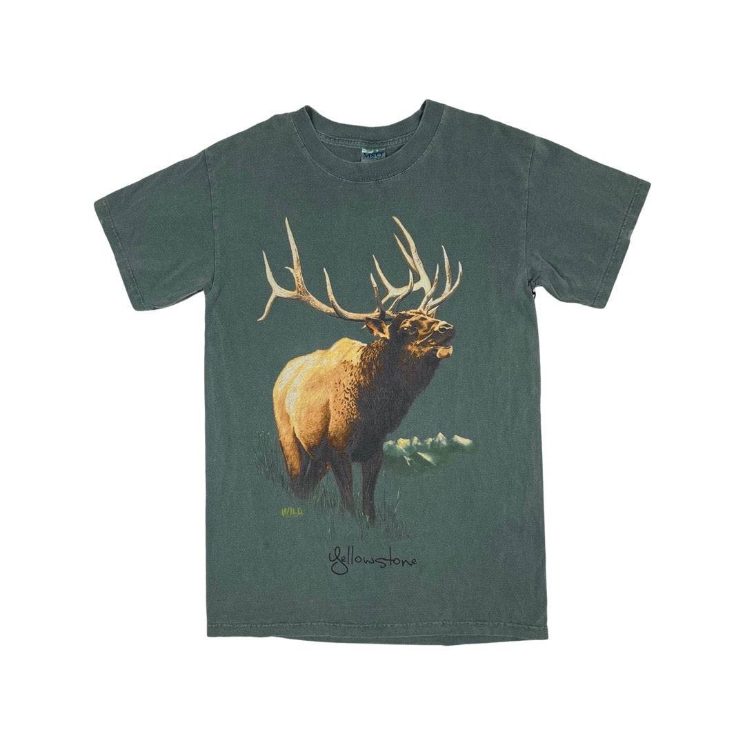 Faded Green Wyoming Bull Elk Tee - West Block Vintage