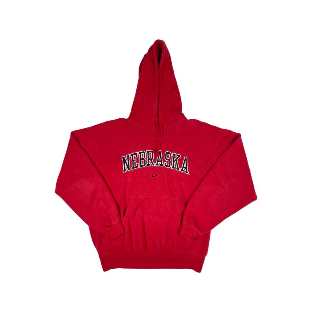 90's Nike Center Check Nebraska Hoodie Sweatshirt - West Block Vintage
