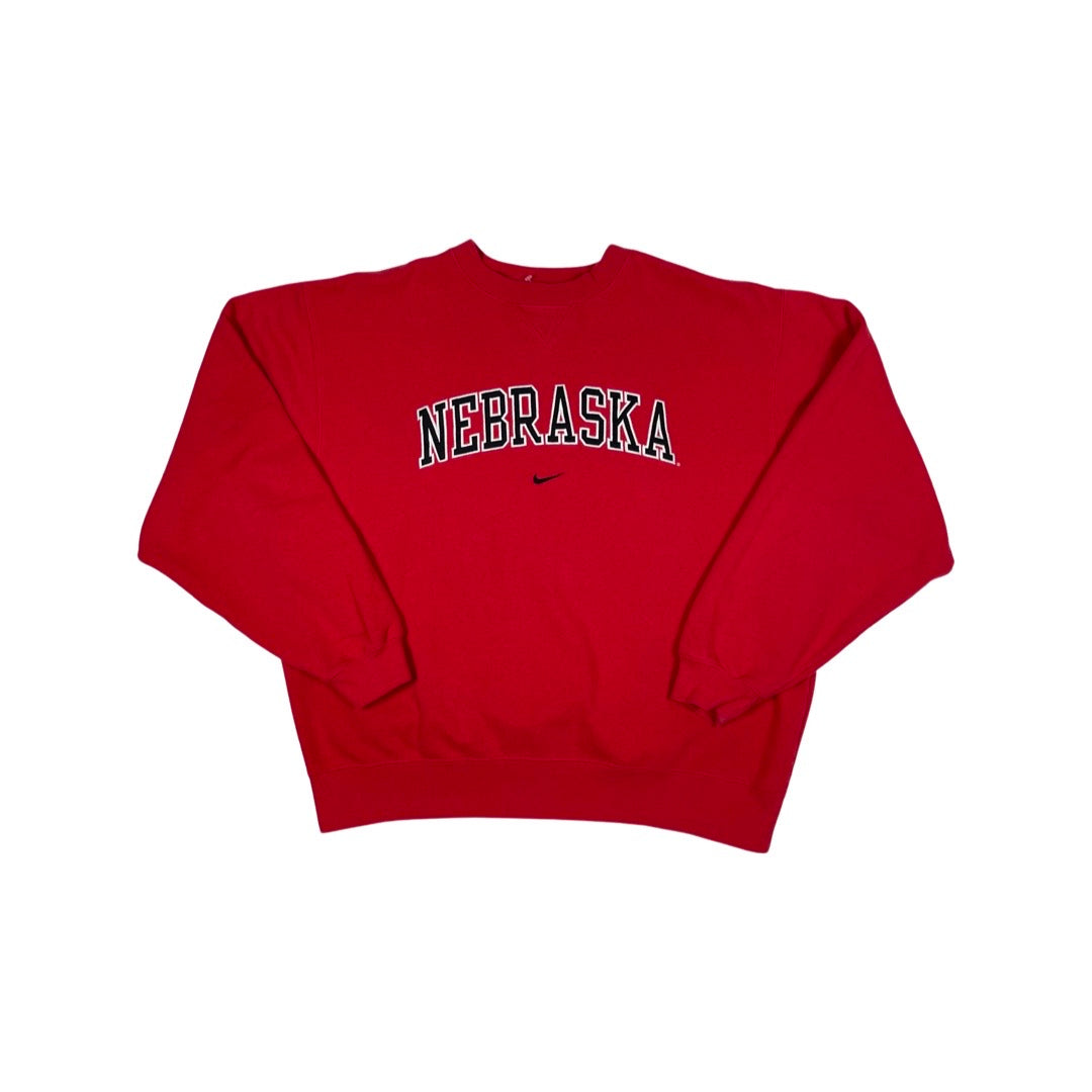 90's Nike Center Check Nebraska Crewneck Sweatshirt - West Block Vintage