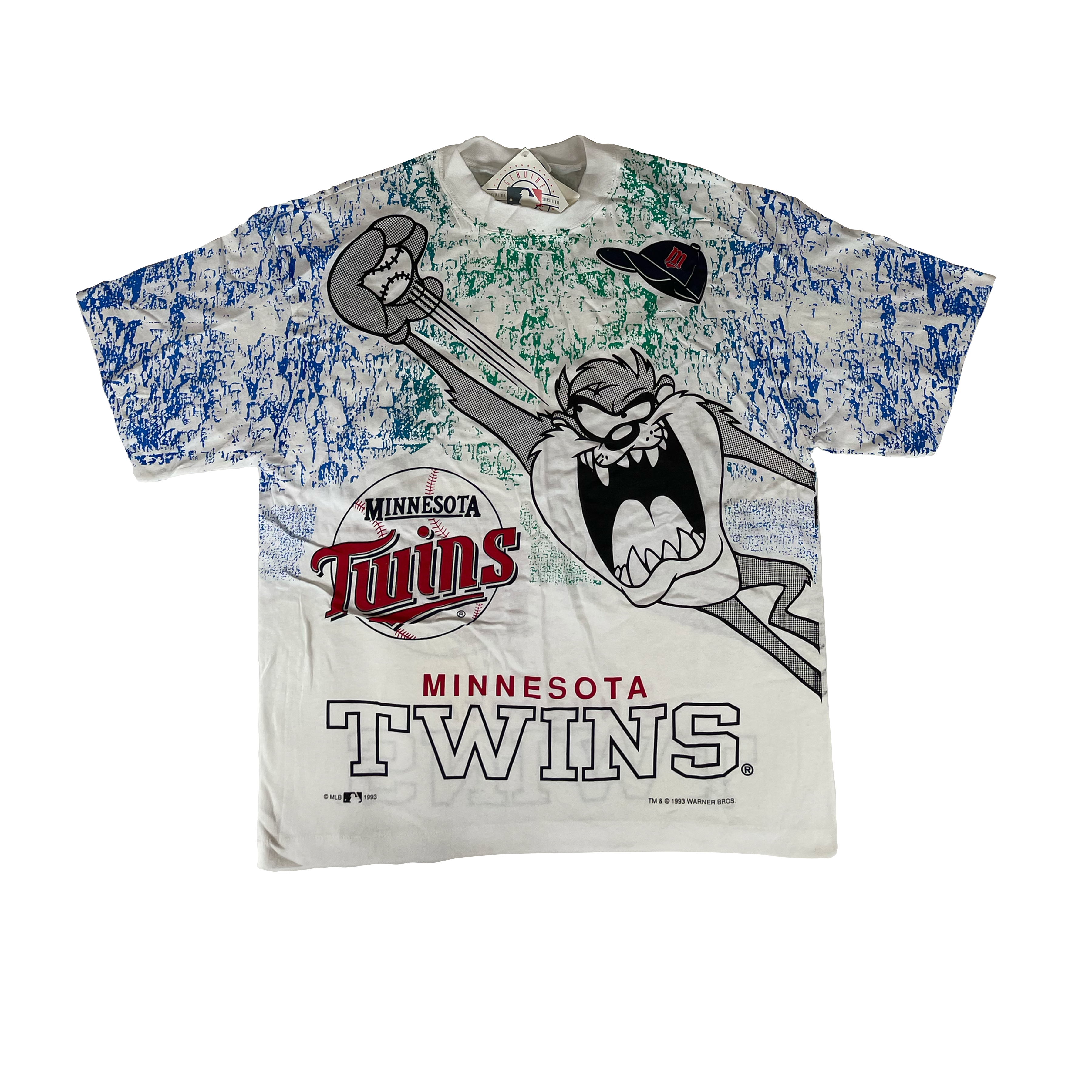 VTG 90s Minnesota Twins X Taz All Over Print Dead Stock - West Block Vintage
