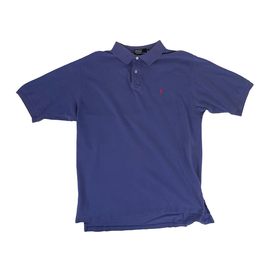 Vintage Polo Ralph Lauren purple collared shirt, featuring the iconic logo and a classic design. Ideal for adding a touch of timeless elegance to any wardrobe.